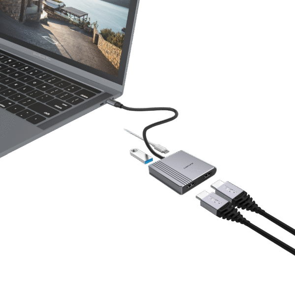 4-in 1 Type C to USB-A 3.0+2*HDMI + PD Genuine - Image 2