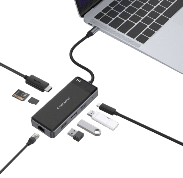 8 in 1 Docking Station (same port with Promate) Genuine - Image 2