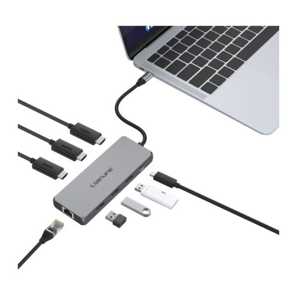 Genuine 8 in 1 Docking Station, 180mm Cable Length, Input USB Type-C 3.1, Transfer rate up to 5Gbps, Fast Charging up to 60W, 1 Year Warranty | GN-DC48G - Image 3