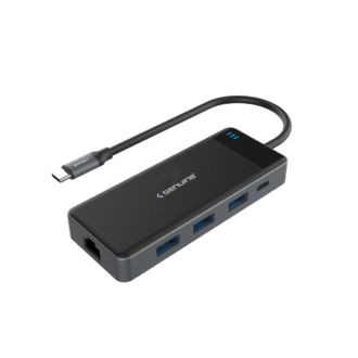 Genuine 8 in 1 Docking Station, 180mm Cable Length, Input USB Type-C 3.1, Transfer rate up to 5Gbps, Fast Charging up to 100W, Grey/Customized, 1 Year Warranty | GN-DC48H