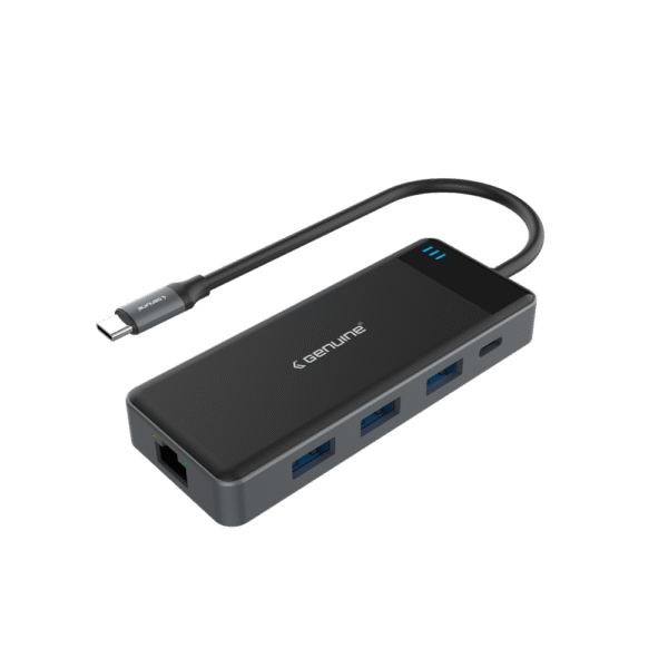 Genuine 8 in 1 Docking Station, 180mm Cable Length, Input USB Type-C 3.1, Transfer rate up to 5Gbps, Fast Charging up to 100W, Grey/Customized, 1 Year Warranty | GN-DC48H