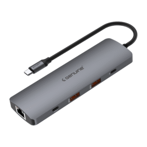 Genuine 9 in 1 Docking Station, 180mm Cable Length, Input USB Type-C 3.1, Transfer rate up to 10Gbps, Fast Charging up to 100W, Grey/Customized, 1 Year Warranty | GN-DC49D