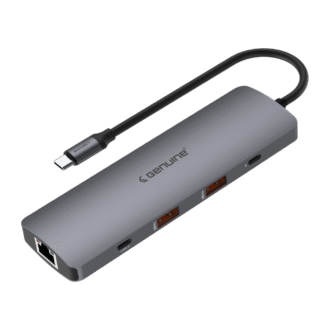 Genuine 9 in 1 Docking Station, 180mm Cable Length, Input USB Type-C 3.1, Transfer rate up to 10Gbps, Fast Charging up to 100W, Grey/Customized, 1 Year Warranty | GN-DC49D