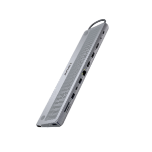 Genuine 12 in 1 Docking Station, 180mm Cable Length, Input USB Type-C 3.1, Transfer rate up to 5Gbps, Fast Charging up to 100W, Sliver/Customized, 1 Year Warranty | GN-DC4CG