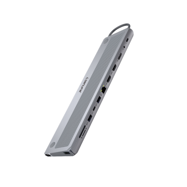 Genuine 12 in 1 Docking Station, 180mm Cable Length, Input USB Type-C 3.1, Transfer rate up to 5Gbps, Fast Charging up to 100W, Sliver/Customized, 1 Year Warranty | GN-DC4CG