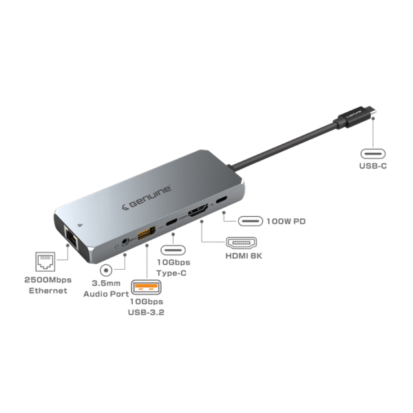 Genuine USB4 Docking Station, 240mm Cable Length, Input USB Type-C 40Gbps, Transfer rate up to 10Gbps, Fast Charging up to 100W, 1 Year Warranty | GN-DC56A - Image 2