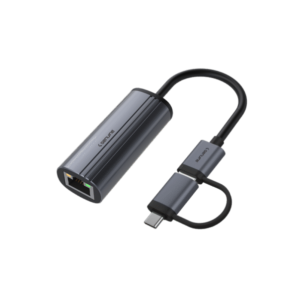 Genuine Type C / A to RJ 45 Adapter, 180mm Cable Length, Input USB-A + C 3.0, Black/Customized, 1 Year Warranty | GN-HC31C - Image 2