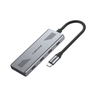 Genuine 4*USB C HUB, 180mm Cable Length, Input Type-C 3.1 Gen 2, Transfer rate up to 10Gbps, Grey, 1 Year Warranty | GN-HC44G