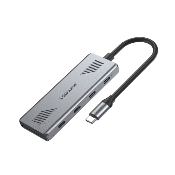 Genuine 4*USB C HUB, 180mm Cable Length, Input Type-C 3.1 Gen 2, Transfer rate up to 10Gbps, Grey, 1 Year Warranty | GN-HC44G