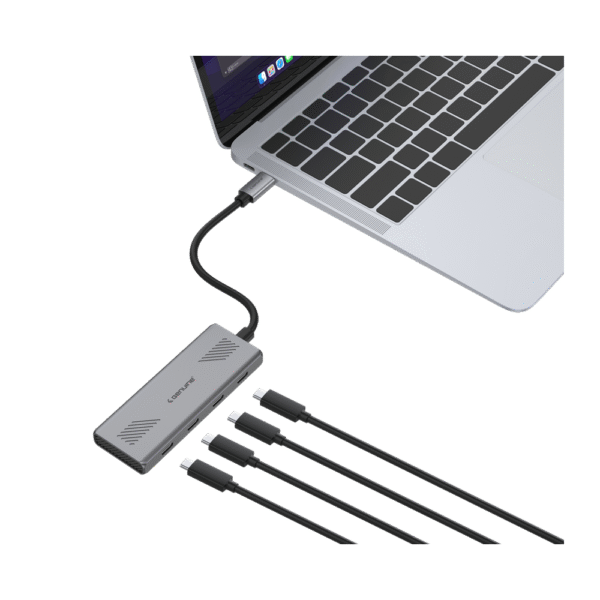 Genuine 4*USB C HUB, 180mm Cable Length, Input Type-C 3.1 Gen 2, Transfer rate up to 10Gbps, Grey, 1 Year Warranty | GN-HC44G - Image 3