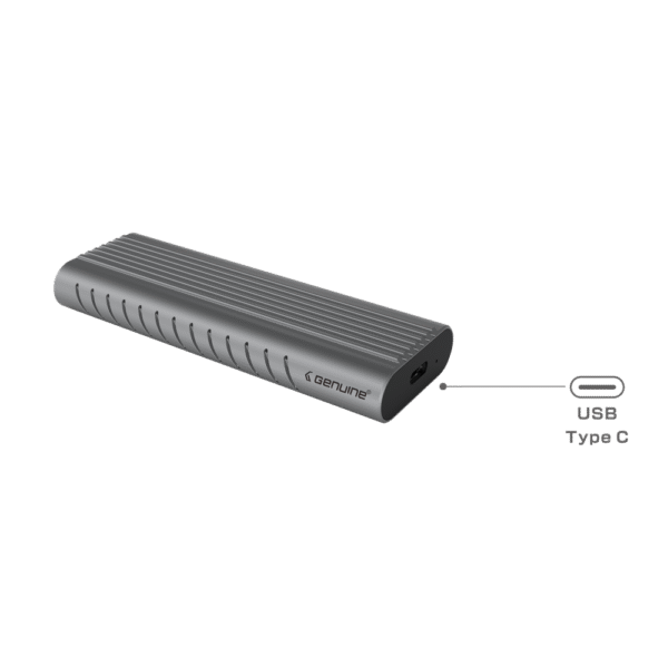 Genuine SSD Nvme Enclosure, Input USB-C3.1 Gen 2 Female, Including 1 x 50cm USB Type-C to C + USB Type-A  Adapter Cable, 1 Year Warranty | GN-SC40B - Image 2