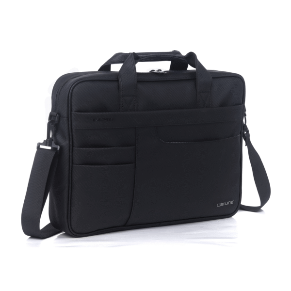 Genuine Executive Topload Laptop Bag, Fits up to 16” Laptops, Premium Polyester Material, Water-Resistant Fabric, Dual Main Compartments, Carry Strap, Black, 1 Year Warranty | GN-B200904BK - Image 3