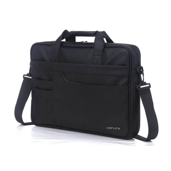 Genuine Executive Topload Laptop Bag, Fits up to 16” Laptops, Premium Polyester Material, Water-Resistant Fabric, Dual Main Compartments, Carry Strap, Black, 1 Year Warranty | GN-B200904BK - Image 4