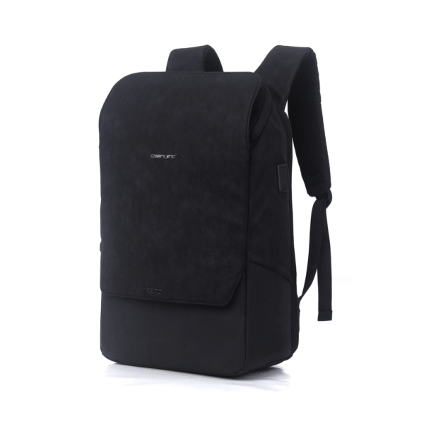 Genuine Trend Laptop Backpack, Fits up to 16” Laptops, High-Quality Polyester, Water-Resistant Build, Type-C USB Port, Carry Strap, Clean Front Design, Black, 1 Year Warranty | GN-B230642BK - Image 3