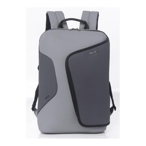 Genuine Rock Laptop Backpack, Fits up to 16” Laptops, High-Quality Polyester, Water-Resistant Fabric, Carry Strap, Grey, 1 Year Warranty | GN-B230817GR