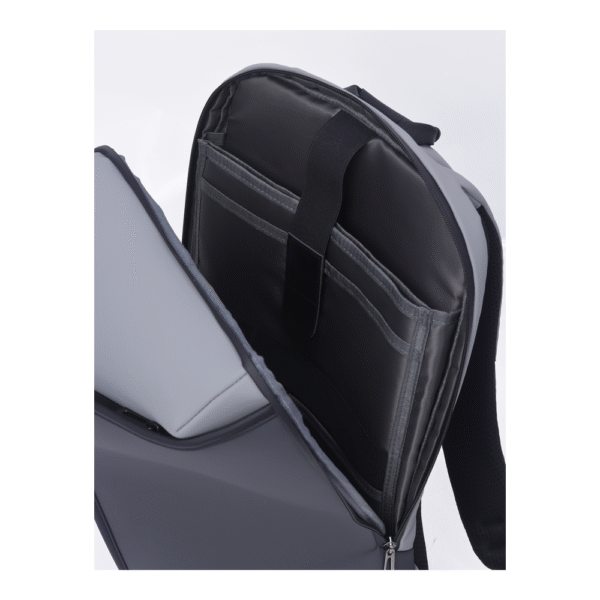 Genuine Rock Laptop Backpack, Fits up to 16” Laptops, High-Quality Polyester, Water-Resistant Fabric, Carry Strap, Grey, 1 Year Warranty | GN-B230817GR - Image 3
