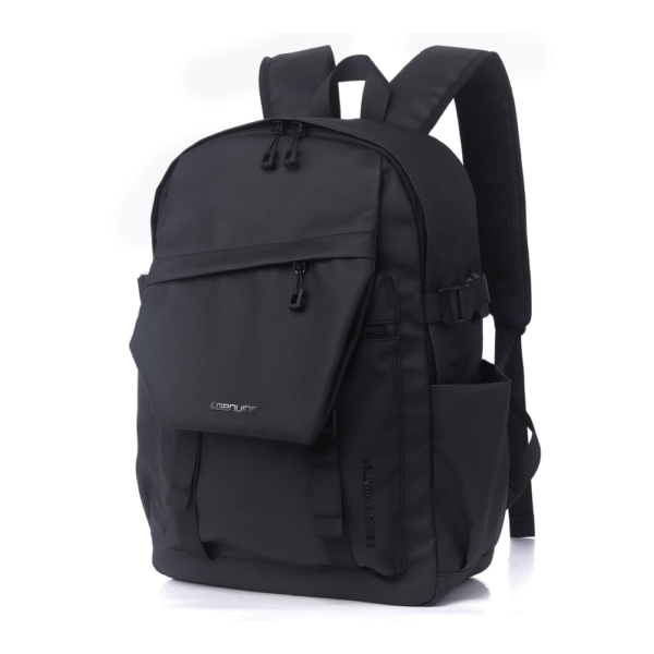 Genuine DesertHunter Laptop Backpack, Fits up to 15.6” Laptops, Durable Polyester Build, Water-Resistant Fabric, All-Black Zipper Pullers, Carry Strap, Black, 1 Year Warranty | GN-B230963BK - Image 2