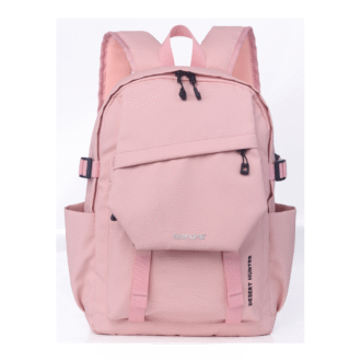 Genuine DesertHunter Laptop Backpack, Fits up to 15.6” Laptops, Durable Polyester Build, Water-Resistant Fabric, All-Black Zipper Pullers, Carry Strap, Pink, 1 Year Warranty | GN-B230963PK