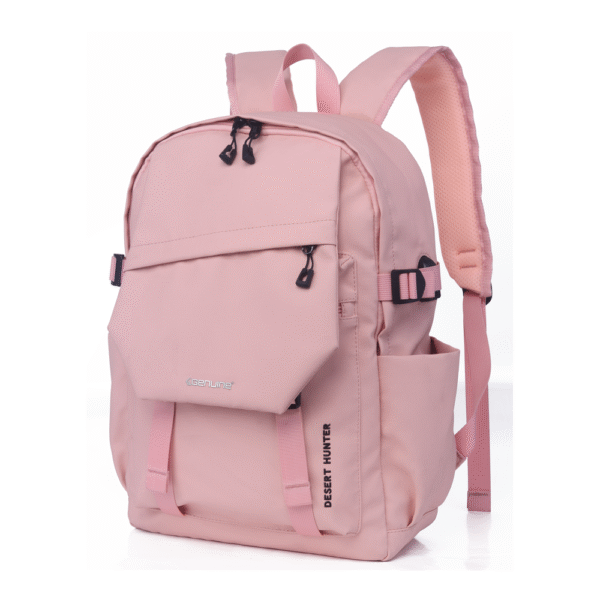 Genuine DesertHunter Laptop Backpack, Fits up to 15.6” Laptops, Durable Polyester Build, Water-Resistant Fabric, All-Black Zipper Pullers, Carry Strap, Pink, 1 Year Warranty | GN-B230963PK - Image 2