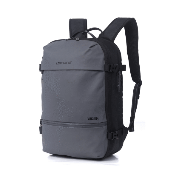 Genuine Vacuum Laptop Backpack with Pump, Fits up to 17” Laptops, Water-Resistant Fabric, Expandable Design, PVC Top Pocket, Cool Bottle Pocket, Vacuum Clothes Compartment, Digital Lock with 1200mAh Lithium Battery, Grey, 1 Year Warranty | GN-B240611GR - Image 2