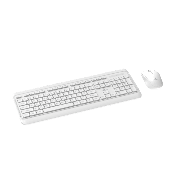 Genuine GN-KM232W Wireless English & Arabic Keyboard & Mouse Combo, Full-Size Slim Keyboard with Removable Keycaps, Power Saving Function, Low Power Indicator, 1000 DPI Optical Mouse with Ergonomic Design, White, 1 Year Warranty | GN-KM232W - Image 2
