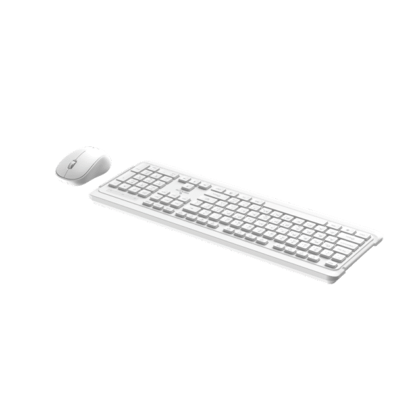 Genuine GN-KM232W Wireless English & Arabic Keyboard & Mouse Combo, Full-Size Slim Keyboard with Removable Keycaps, Power Saving Function, Low Power Indicator, 1000 DPI Optical Mouse with Ergonomic Design, White, 1 Year Warranty | GN-KM232W - Image 3