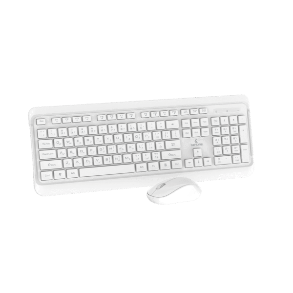 Genuine GN-KM232W Wireless English & Arabic Keyboard & Mouse Combo, Full-Size Slim Keyboard with Removable Keycaps, Power Saving Function, Low Power Indicator, 1000 DPI Optical Mouse with Ergonomic Design, White, 1 Year Warranty | GN-KM232W - Image 4