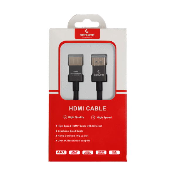 Genuine HDMI To HDMI Slim Cable, Version 2.0, Cable Length 1.8M, Supports 4K@60Hz, 1 Year Warranty | GN-HD1.8M2.0V-SB