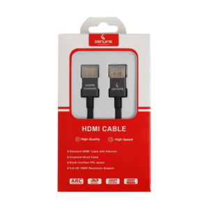 Genuine HDMI To HDMI Slim Cable, Version 1.4, Cable Length 3M, Supports 1080p, 1 Year Warranty | GN-HD3M1.4V-SB
