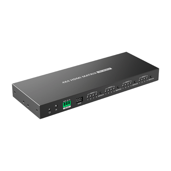 Genuine 4x4 HDMI Matrix Switch, 4096x2160@60Hz Resolution Support, IR Remote Control, HDR Supported, 1 Year Warranty | GNAV-424HDR