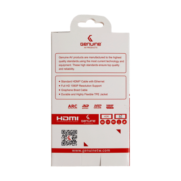 Genuine HDMI To HDMI Slim Cable, Version 1.4, Cable Length 1.8M, Supports 1080p, 1 Year Warranty | GNHD1.8M1.4V-SB - Image 2