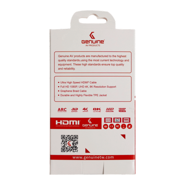 Genuine HDMI To HDMI Slim Cable, Version 2.1, Cable Length 2M, Supports 8K@60Hz, 1 Year Warranty | GNHD2M2.1V-SB - Image 2