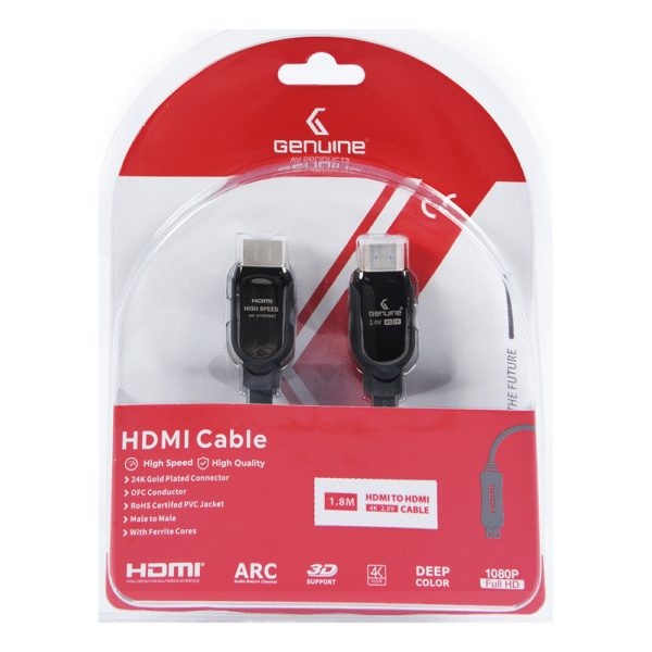 Genuine Mini DP To DP (Display Port) Cable, Version 1.1, Supports 1080p, Cable Length 1.8M, 1 Year Warranty | GNMNDP2DP18M - Image 2