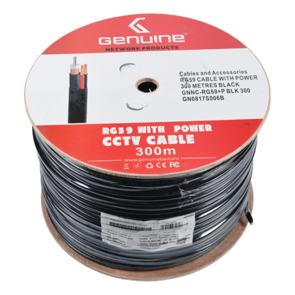 Genuine RG59 Coaxial Cable with Power, 300M Length, Copper, PVC Jacket, Shielded, Ideal for CCTV Installations, 1 Year Warranty | GNC713-PRG59 - Image 3