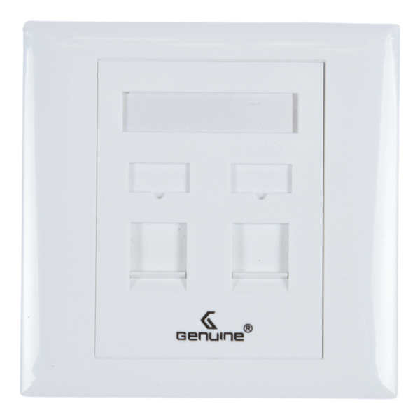 Genuine Double Face Plate, 86 Type Standard, High-Quality Engineering Plastic, White, 1 Year Warranty | GNFP-KB32RJK-W