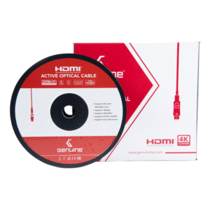 Genuine HDMI to HDMI Fiber Optic Cable, 200M Length, 4K @ 60Hz (2.0V), Zinc Alloy Case, 5.0mm OD, PVC Jacket, 1 Year Warranty | GNHDFO200M2V