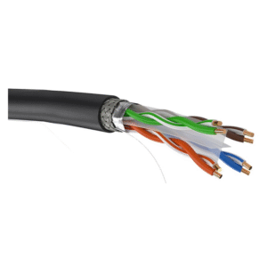 Genuine CAT6 Outdoor S/FTP Cable, 100M Length, 23AWG, Black, Waterproof & UV Resistant, Supports Gigabit Ethernet 250MHz, 1 Year Warranty | GNNC-OC6U23BLK-100