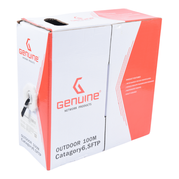 Genuine CAT6 Outdoor S/FTP Cable, 100M Length, 23AWG, Black, Waterproof & UV Resistant, Supports Gigabit Ethernet 250MHz, 1 Year Warranty | GNNC-OC6U23BLK-100 - Image 3