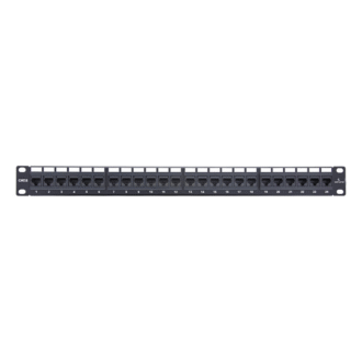 Genuine Patch Panel 24-Port Loaded, 1U Rackmount, Cat6A Compliant, Steel Construction, Numbered Ports, Includes Cable Management, 1 Year Warranty | GNPP-C6UBLK24L-1U