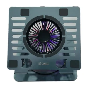 G-MAX Notebook Cooler, Alumunium, Compatible with 10-17" Laptops, RGB 360* Fan, USB Ports, Grey, 1 Year Warranty | GM-GMX-X16A