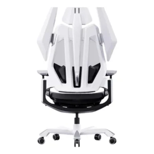 G-MAX TGIF Ergonomic Gaming Chair, Ergonomic Lumbar Support, 3D Trigger Shaped Armrest, Racing-Car Hub Chair Base, Seat-Back Linkage System, Mecha-Wing Seat Back, White, 1 Year Warranty | GMC-ACE-W