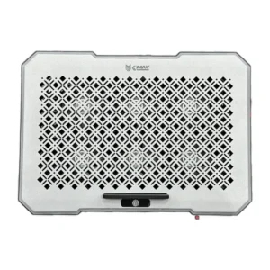 G-MAX Gaming Notebook Cooler, Compatible with 9-17" Laptops, Height & Angle Adjustable, RGB Fans with Controller, USB Ports, Silver, 1 Year Warranty | GMX-A16