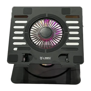 G-MAX Notebook Cooler, Alumunium, Compatible with 10-17" Laptops, RGB 360 Fan, USB Ports, Black, 1 Year Warranty | GMX-X16A-BLAK